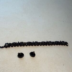 Black Onyx Crystal Bracelet and Earrings Set